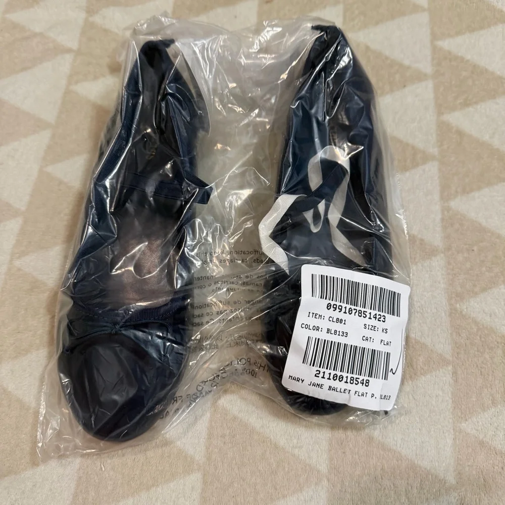 J crew navy blue Girls' strappy ballet flats